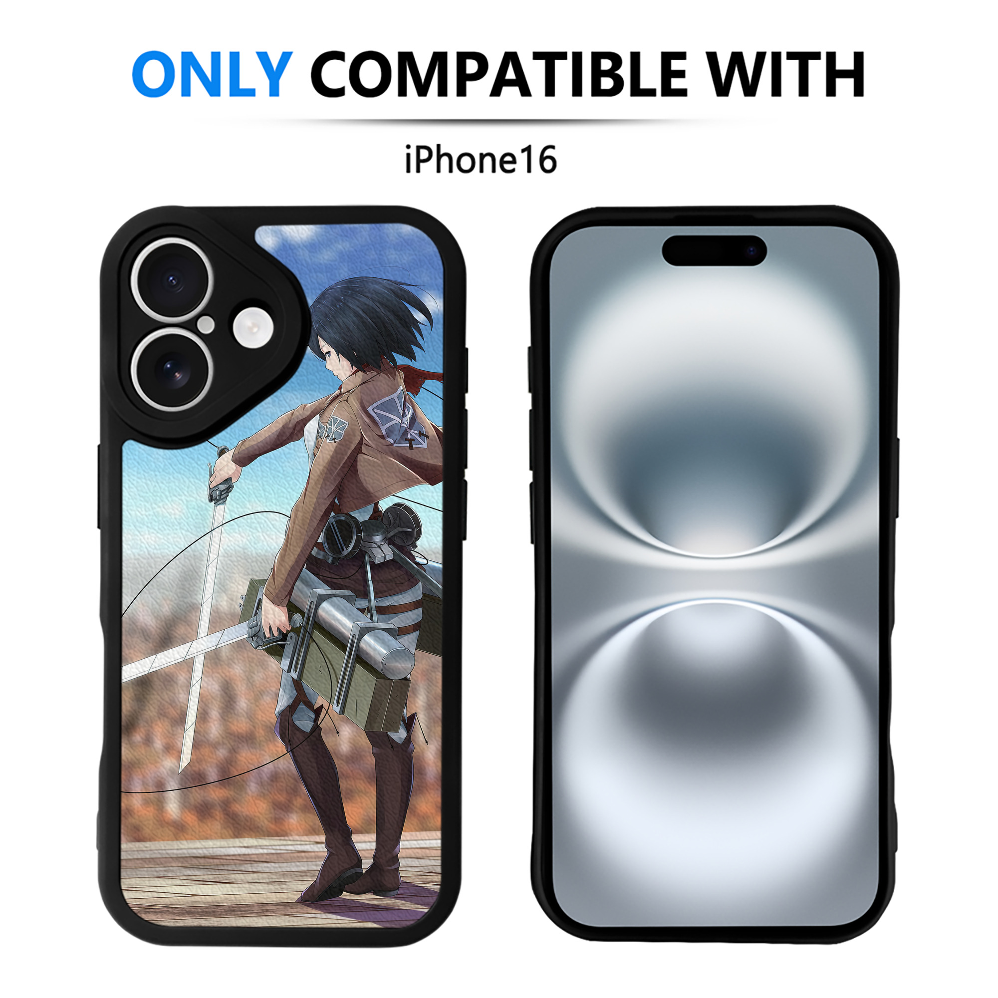 （画像用） 進撃の巨人 Attack on Titan 【iPhone 16シリーズ対応】シリコンスマホケース（レザー調） 材質：シリコン